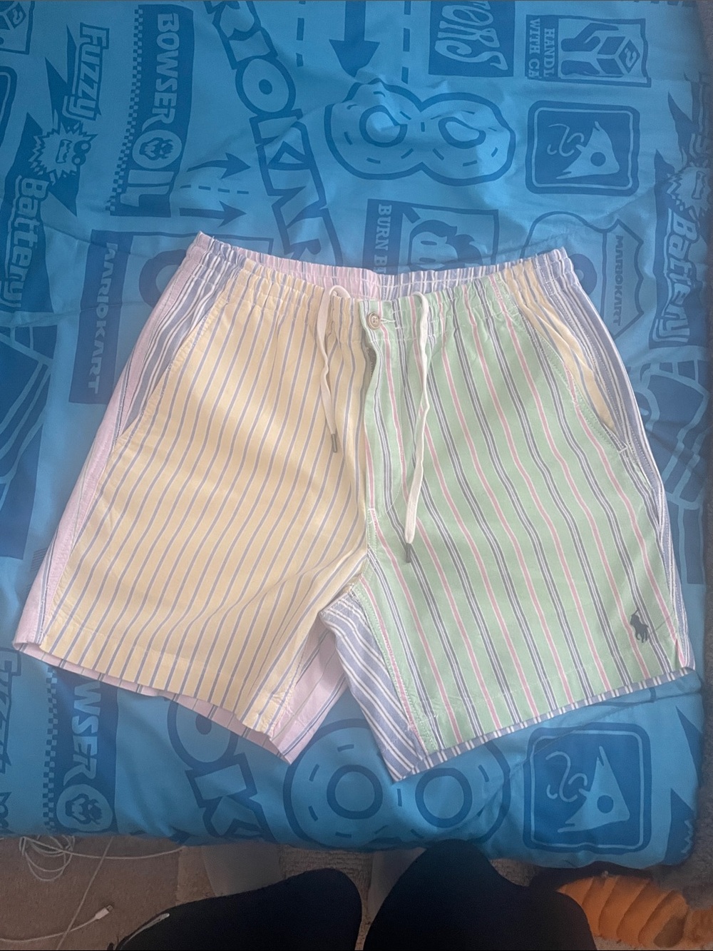 Ralph Lauren Pastel Striped Swim Trunks in Yellow, Green & Pink